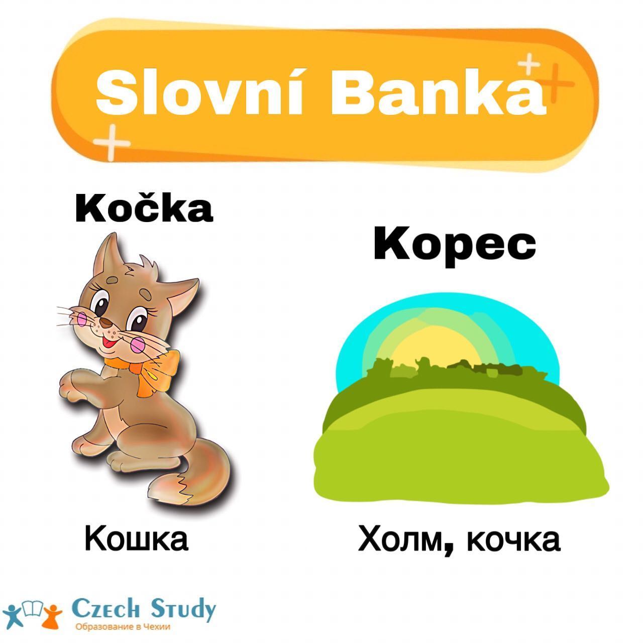 Slovní Banka
⠀
Когда начинаешь учить чешский язык, то, с одной стороны, встречается много слов подобных русским словам, с другой стороны, в чешском языке есть немало слов, которые вызывают смех или улыбку у русского человека. А иногда из-за неправильного понимания чешских слов люди попадают в комические или нелепые ситуации️
⠀
Вот некоторые из них 🏻
⠀
Ovoce-[Овоцэ]-фрукты;
Zelenina-[Зэлэнина]-овощи;
⠀
Kočka-[Кочка]-кошка;
Kopeс, kopeček-[Копэц, копэчек]-холм, горка;
⠀
Frajer-[Фрайэр]-молодец;
Zločinec-[Злочинец]-фраер, преступник;
⠀
Pozor-[Позор]-внимание;
Hanba-[Ганба]-позор;
⠀
Stůl-[Стул]-стол;
Židle-[Жидле]-стул;
⠀
Okurky-[Окурки]-огурцы;
Nedopalky-[Недопалки]-окурки;
⠀
Puk-[Пук]-шайба;
Pšoukat-[Пшоукат]-пук;
⠀
Houby-[Гоубы]-грибы;
Rty-[Рты]-губы.
⠀
Вот такие парой смешные слова в переводе️Ставьте ️ и сохраняйте себе 
А в комментариях пишите, какие слова чешского языка удивили вас🤗